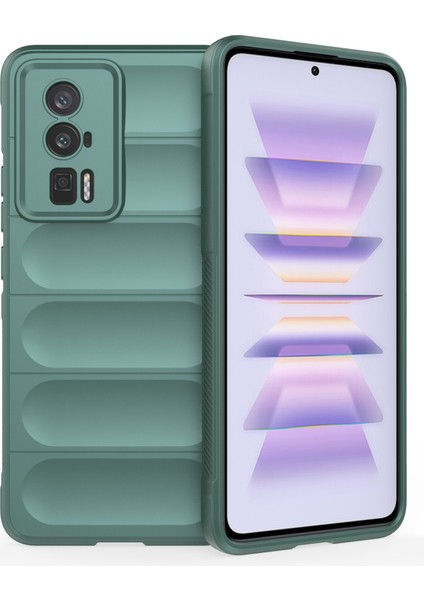 Xiaomi Poco F5 Pro 5g/redmi K60 Pro 5G/K60 5g Şok Geçirmez Esnek Tpu Telefon Kılıfı Sağlam Telefon Geri Koruyucu Kabuk Kapağı Yeşil (Yurt Dışından)