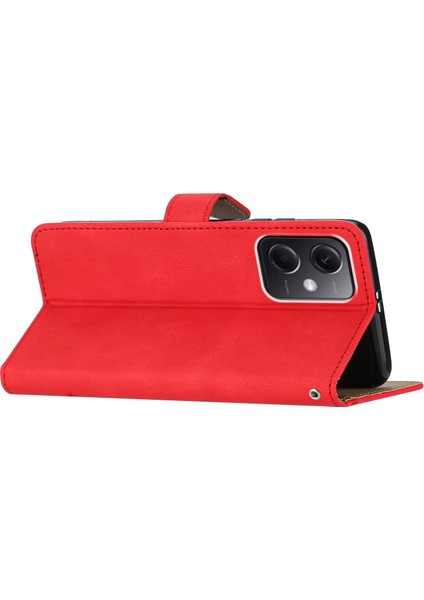 Xiaomi Için Redmi Note 12 4g Şok Geçirmez Deri Cüzdan Kapağı Baskılı Çizgiler Çılgın At Doku Telefon Stand Kılıfı Strap-Red ile (Yurt Dışından) indirimleri