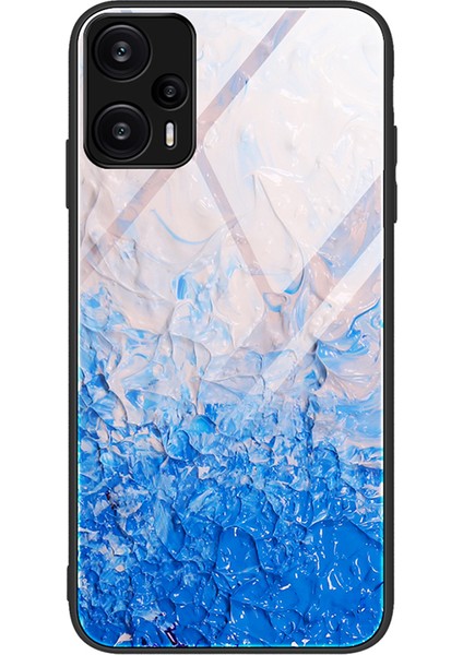 Xiaomi Için Redmi Note 12 Turbo/poco F5 5g Mermer Desen Temperli Cam Arka Kapak Pc+Tpu Kıta Karşıtı Telefon Kılıfı DL07 (Yurt Dışından)