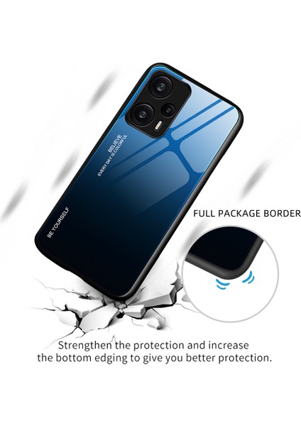 Xiaomi Için Redmi Note 12 Turbo/poco F5 5g Gradyan Temsilli Cam Telefon Kılıfı Pc+Tpu Geri Kabuk-Pink+Mor (Yurt Dışından)