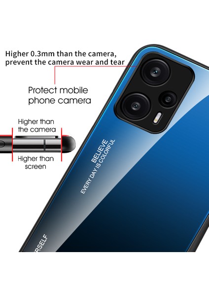 Xiaomi Için Redmi Note 12 Turbo/poco F5 5g Gradyan Temsilli Cam Telefon Kılıfı Pc+Tpu Geri Kabuk-Pink+Mor (Yurt Dışından)