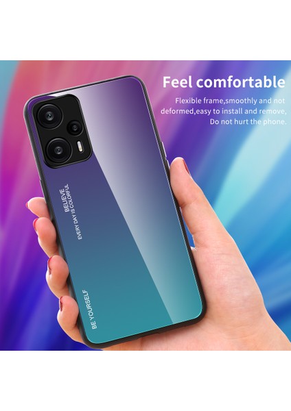 Xiaomi Için Redmi Note 12 Turbo/poco F5 5g Gradyan Temsilli Cam Telefon Kılıfı Pc+Tpu Geri Kabuk-Pink+Mor (Yurt Dışından)