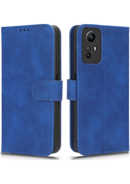 Xiaomi Için Redmi Not 12S 4g Pu Deri Cüzdan Flip Cover Cilt Touch Stand Telefon Kılıfı Mavisi (Yurt Dışından)