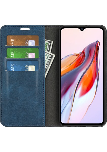 Xiaomi Redmi Için 12C 4g Manyetik Cep Telefonu Kapak Standı Stand Cüzdan Cilt Dostu Anti-Fall Deri Anti Deri Telefon Mavisi (Yurt Dışından) fiyatları