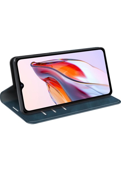 Xiaomi Redmi Için 12C 4g Manyetik Cep Telefonu Kapak Standı Stand Cüzdan Cilt Dostu Anti-Fall Deri Anti Deri Telefon Mavisi (Yurt Dışından) modelleri
