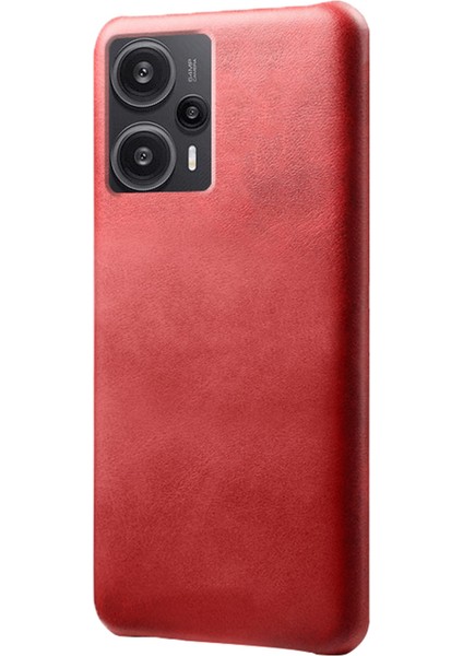 Xiaomi Redmi Için Note 12 Turbo/poco F5 5g Pu Deri Kaplamalı Pc Telefon Kılıf Buzağı Dokusu Anti-Drop Kapak-Kırmızı (Yurt Dışından)