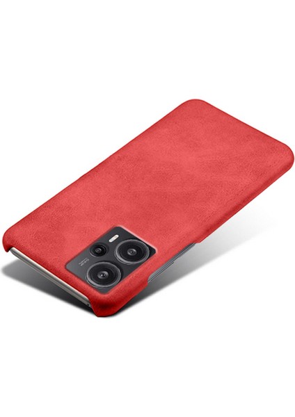 Xiaomi Redmi Için Note 12 Turbo/poco F5 5g Pu Deri Kaplamalı Pc Telefon Kılıf Buzağı Dokusu Anti-Drop Kapak-Kırmızı (Yurt Dışından) modelleri