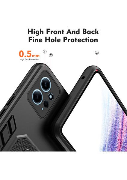 Xiaomi Redmi Için Note 12 4g Tpu+Pc Telefon Kapağı Yumuşak Halka Kayış-Siyah ile Gizli Kickstand Kasası (Yurt Dışından) fiyatları