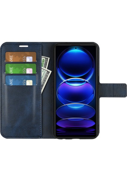 Xiaomi Redmi Için Note 12 Pro 5g/note 12 Pro Speed ​​5g/poco X5 Pro 5g Cep Telefon Kılıf Buzağı Doku Stand Cüzdan Flip Kapak Mavisi (Yurt Dışından) fiyatları