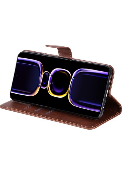 Xiaomi Poco F5 Pro 5g/redmi K60 Pro 5G/K60 5g Fermuarı Cep Telefon Kılıf Buzağı Dokusu Pu Deri Deri Stand Cüzdan Kapak Kahverengi (Yurt Dışından) fırsatları