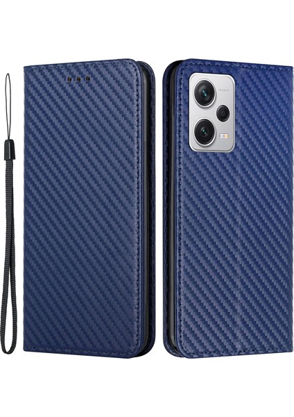 Xiaomi Poco X5 Pro 5g/redmi Için Note 12 Pro 5g/note 12 Pro Hız 5g Deri Telefon Kılıfı Stand-Blue (Yurt Dışından)