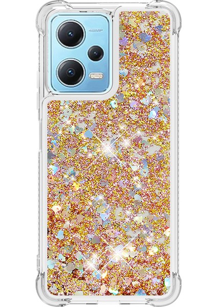 Xiaomi Redmi Için Not 12 4g Glitter Akan Sıvı Kılıf Yumuşak Tpu Şok Geçirmez Telefon Kapak-Altın/kalpler (Yurt Dışından) fiyatları