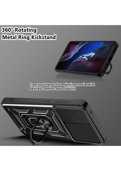 Xiaomi Poco F5 Pro 5g/redmi K60 5G/K60 Pro 5g Kamera Lens Slayt Tasarım Pc+Tpu Kickstand Cover-Black (Yurt Dışından) indirimleri
