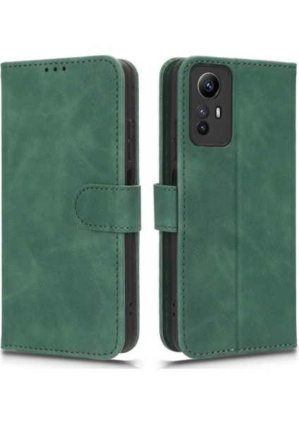 Xiaomi Için Redmi Not 12S 4g Pu Deri Cüzdan Flip Cover Cilt-Touch Stand Telefon Vaka Yeşili (Yurt Dışından)