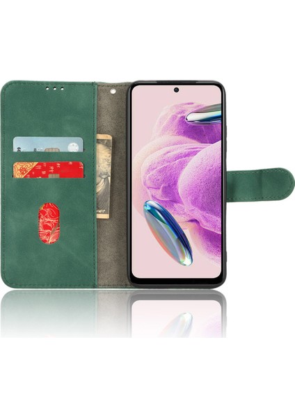 Xiaomi Için Redmi Not 12S 4g Pu Deri Cüzdan Flip Cover Cilt-Touch Stand Telefon Vaka Yeşili (Yurt Dışından)