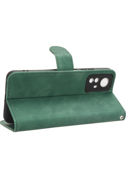 Xiaomi Için Redmi Not 12S 4g Pu Deri Cüzdan Flip Cover Cilt-Touch Stand Telefon Vaka Yeşili (Yurt Dışından)
