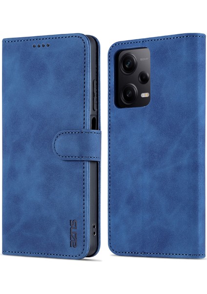 Xiaomi Redmi Için Note 12 Pro 5g/note 12 Pro Speed ​​5g/poco X5 Pro 5g Telefon Kılıfı Pu Deri Cüzdan Stand Flip Folio Koruyucu Kapak Blue (Yurt Dışından)