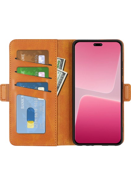Xiaomi Için 13 Lite/civi 2 5g Buzağı Doku Cep Telefonu Kapak Standı Cüzdan Pu Deri Telefon Kılıfı Sarı (Yurt Dışından) fiyatları