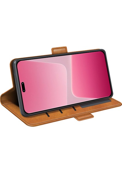 Xiaomi Için 13 Lite/civi 2 5g Buzağı Doku Cep Telefonu Kapak Standı Cüzdan Pu Deri Telefon Kılıfı Sarı (Yurt Dışından) modelleri