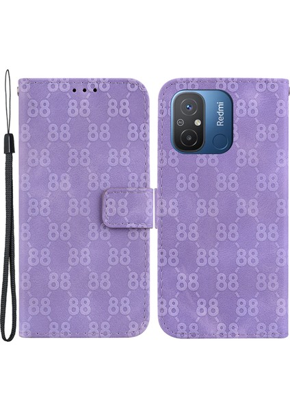 Xiaomi Redmi 12C 4g Deri Cüzdan Standı Için Çifte 8 Şeklin (Yurt Dışından)