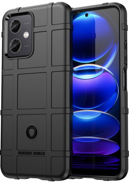 Xiaomi Redmi Için Note 12 5g (Global)/(Hindistan)/(Çin)/poco X5 5g Arka Kabuk, Koruyucu Telefon Kılıfı Engebeli Kare Grid Doku Esnek Tpu Kapak Black (Yurt Dışından)