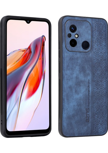 Xiaomi Poco C55 4g Için Kayma Önleyici Telefon Kasası, Basılı Deri Kaplı Tpu Akıllı Telefon Kapak-Mavi (Yurt Dışından)