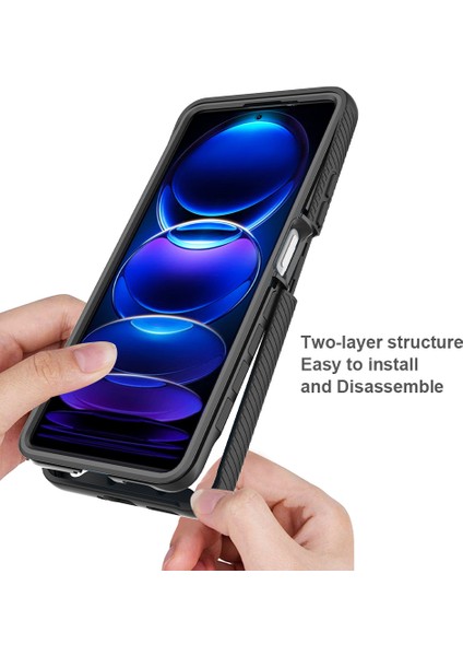 Xiaomi Redmi Için Pc+Tpu Telefon Kılıfı Not 12 5g (Çin)/(Hindistan)/(Global)/poco X5 5g, Pet Film-Morple ile Tam Koruma Kapağı (Yurt Dışından)