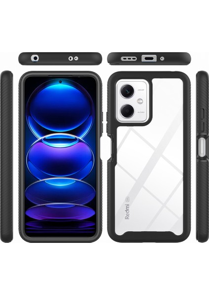 Xiaomi Redmi Için Pc+Tpu Telefon Kılıfı Not 12 5g (Çin)/(Hindistan)/(Global)/poco X5 5g, Pet Film-Morple ile Tam Koruma Kapağı (Yurt Dışından)