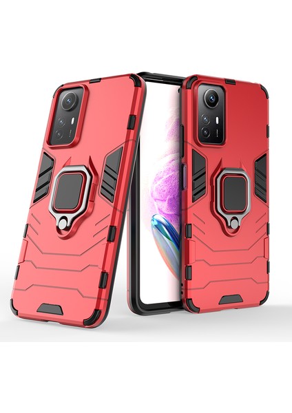 Xiaomi Için Redmi Note 12S 4g Kickstand Cep Telefon Kılıfı Yumuşak Tpu Sabit Pc Cep Telefonu Kapak-Kırmızı (Yurt Dışından) modelleri
