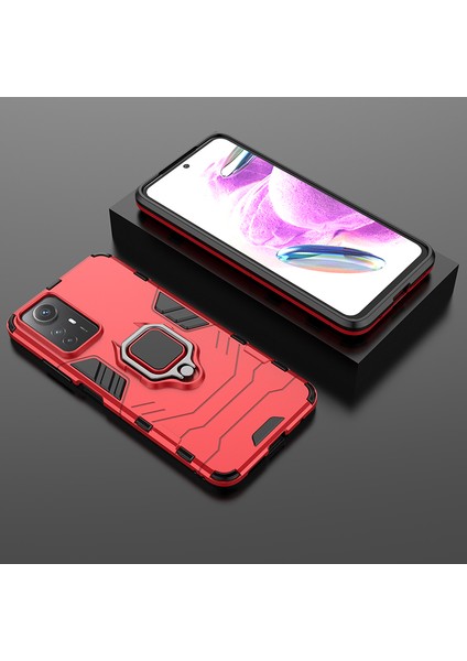 Xiaomi Için Redmi Note 12S 4g Kickstand Cep Telefon Kılıfı Yumuşak Tpu Sabit Pc Cep Telefonu Kapak-Kırmızı (Yurt Dışından) fırsatları