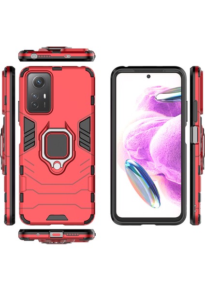Xiaomi Için Redmi Note 12S 4g Kickstand Cep Telefon Kılıfı Yumuşak Tpu Sabit Pc Cep Telefonu Kapak-Kırmızı (Yurt Dışından) indirimleri