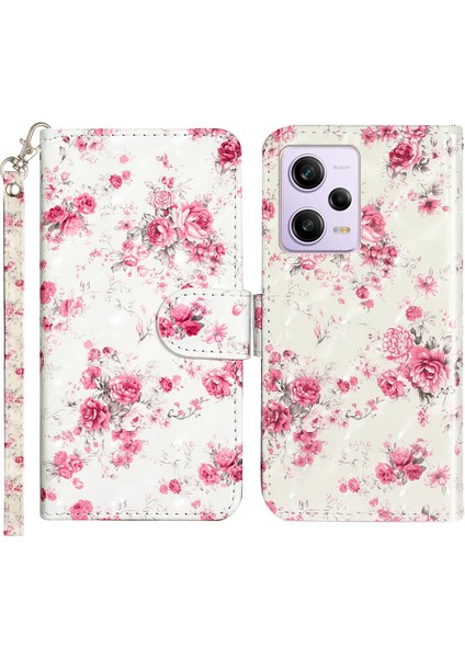 Xiaomi Için Poco X5 Pro 5g/redmi Note 12 Pro Speed ​​5g/not 12 Pro 5g 3D Desen Baskı Telefon Kılıfı Pu Deri Cüzdan Stand Önleme Anti-Drop Kapak (Yurt Dışından)