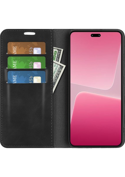 Xiaomi 13 Lite/civi 2 5g Cilt Deri Deri Cüzdan Telefon Kılıfı Flip Stand Koruyucu Kapak Black (Yurt Dışından) fiyatları
