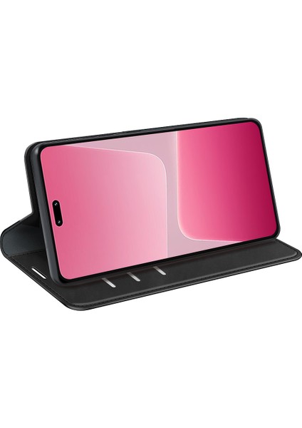 Xiaomi 13 Lite/civi 2 5g Cilt Deri Deri Cüzdan Telefon Kılıfı Flip Stand Koruyucu Kapak Black (Yurt Dışından) modelleri