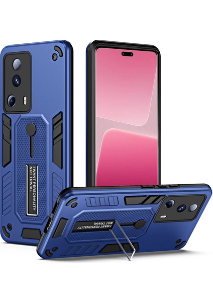 Xiaomi 13 Lite/civi 2 5g Gizli Kickstand Kapak Silikon Halka Kayışı Tpu+Pc Mobile Case-Blue (Yurt Dışından)