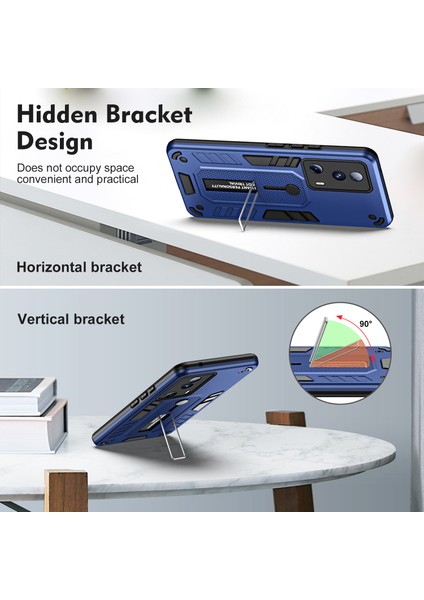 Xiaomi 13 Lite/civi 2 5g Gizli Kickstand Kapak Silikon Halka Kayışı Tpu+Pc Mobile Case-Blue (Yurt Dışından) fırsatları