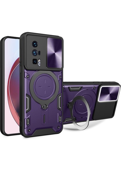 Xiaomi Poco F5 Pro 5g/redmi K60 5G/K60 Pro 5g Pc+Tpu Kablosu Için Kickstand Telefon Kılıfı Slayt Kameralı Kameralı Kabuk (Yurt Dışından)