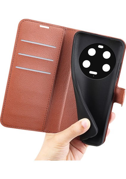 Xiaomi Için Stand Kılıfı 13 Ultra Kazık Kanıtı Litchi Doku Cüzdan Folio Flip Pu Deri Telefon Kapak Kahverengi (Yurt Dışından) fırsatları
