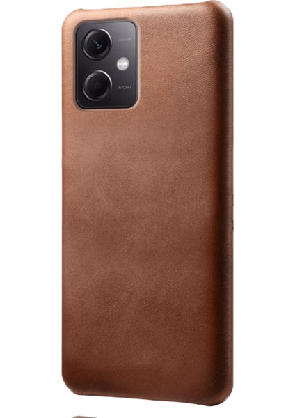 Xiaomi Redmi Için Koruyucu Telefon Kapağı Not 12 5g (Global)/(Hindistan)/(Çin)/poco X5 5g, Pu Deri Kaplamalı Pc Buzağı Dokulu Telefon Vaka-Brown (Yurt Dışından)