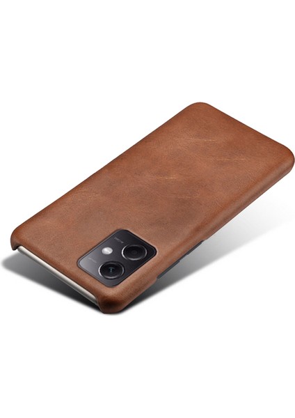 Xiaomi Redmi Için Koruyucu Telefon Kapağı Not 12 5g (Global)/(Hindistan)/(Çin)/poco X5 5g, Pu Deri Kaplamalı Pc Buzağı Dokulu Telefon Vaka-Brown (Yurt Dışından) modelleri