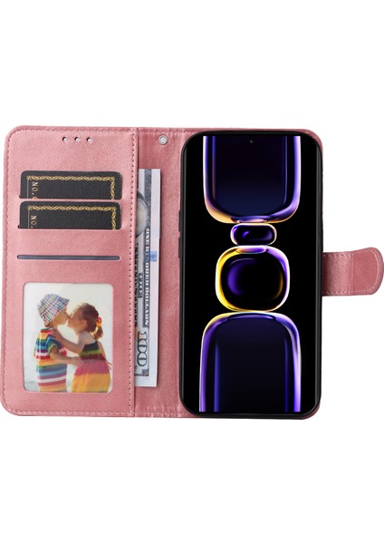 Xiaomi Için Poco F5 Pro 5g/redmi K60 Pro 5G/K60 5g Deri Şok Geçirmez Telefon Kasası Buzağı Doku Stand Cüzdan Akıllı Telefon Kapak Pembe (Yurt Dışından) fiyatları