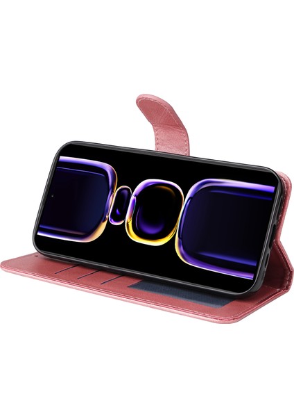 Xiaomi Için Poco F5 Pro 5g/redmi K60 Pro 5G/K60 5g Deri Şok Geçirmez Telefon Kasası Buzağı Doku Stand Cüzdan Akıllı Telefon Kapak Pembe (Yurt Dışından) modelleri