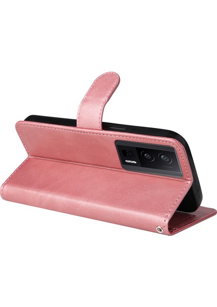 Xiaomi Için Poco F5 Pro 5g/redmi K60 Pro 5G/K60 5g Deri Şok Geçirmez Telefon Kasası Buzağı Doku Stand Cüzdan Akıllı Telefon Kapak Pembe (Yurt Dışından) fırsatları
