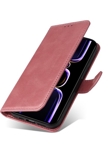 Xiaomi Için Poco F5 Pro 5g/redmi K60 Pro 5G/K60 5g Deri Şok Geçirmez Telefon Kasası Buzağı Doku Stand Cüzdan Akıllı Telefon Kapak Pembe (Yurt Dışından) indirimleri
