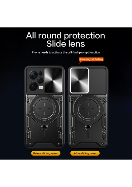 Xiaomi Redmi Için Koruyucu Kılıf Not 12 Pro 5g/note 12 Pro Speed ​​5g/poco X5 Pro 5g, Slayt Kamera Lid Pc+Tpu Kickstand Telefon Kapak Black (Yurt Dışından) fiyatları