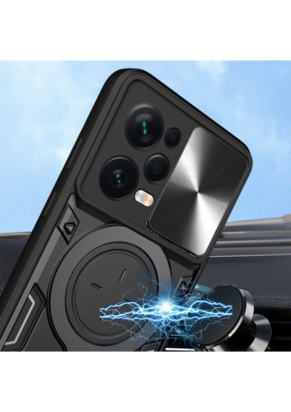 Xiaomi Redmi Için Koruyucu Kılıf Not 12 Pro 5g/note 12 Pro Speed ​​5g/poco X5 Pro 5g, Slayt Kamera Lid Pc+Tpu Kickstand Telefon Kapak Black (Yurt Dışından) indirimleri