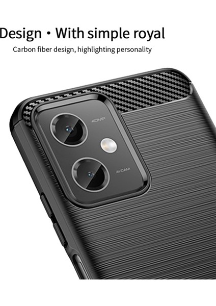 Xiaomi Redmi Için Note 12 5g (Global)/(Hindistan)/(Çin)/poco X5 5g Kıvrık Karbon Fiber Fırçalı Telefon Kılıfı Yumuşak Tpu Telefon Arka Kapak Mavisi (Yurt Dışından)