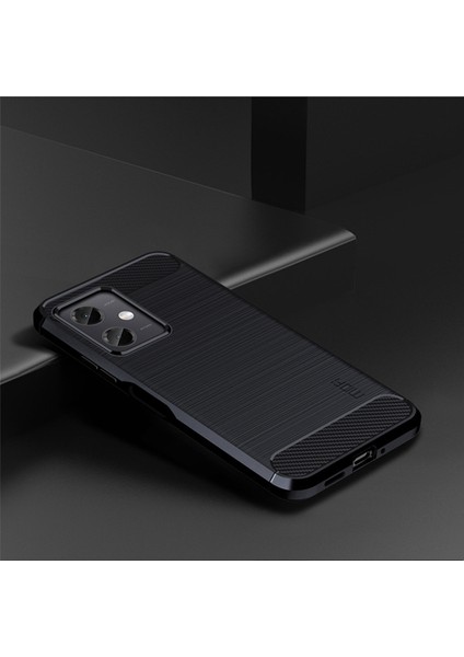 Xiaomi Redmi Için Note 12 5g (Global)/(Hindistan)/(Çin)/poco X5 5g Kıvrık Karbon Fiber Fırçalı Telefon Kılıfı Yumuşak Tpu Telefon Arka Kapak Mavisi (Yurt Dışından)