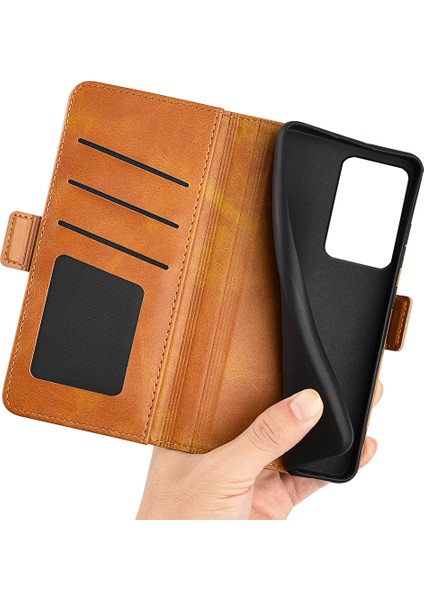 Xiaomi Için 13 Lite/civi 2 5g Buzağı Doku Cep Telefonu Kapak Standı Cüzdan Pu Deri Telefon Kılıfı Sarı (Yurt Dışından) fırsatları