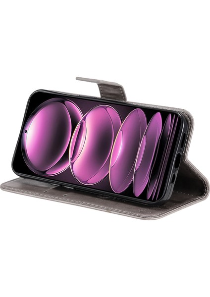 Xiaomi Redmi Için Telefon Kılıfı Not 12 Pro 5g/note 12 Pro Speed ​​5g/poco X5 Pro 5g Deri Cüzdan Stand Kapağı Strap-Light Mor ile Baskılı Kedi Ağacı (Yurt Dışından) modelleri